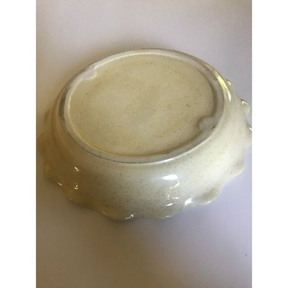 Vtg Christmas Tree With Toys Pie Tart Ceramic Dish Handmade 10" One Of A Kin - Picture 6 of 8